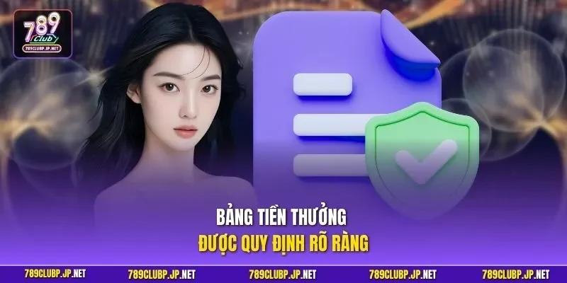 Bảng tiền thưởng được quy định rõ ràng